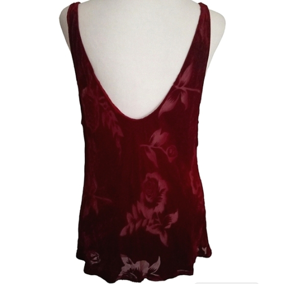 Vintage 90's Victoria's Secret Burnout Silk Blend Red Drape Front Blouse Large - Picture 4 of 7